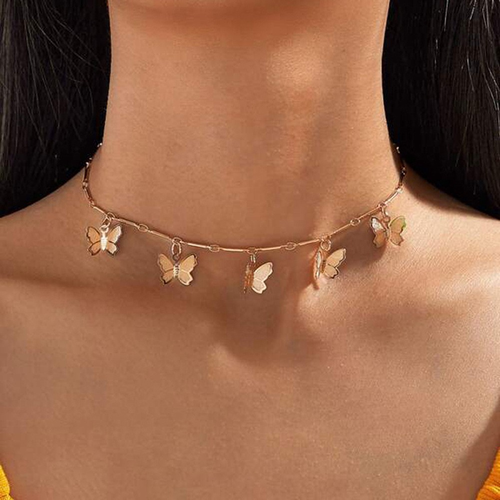 Vòng Cổ Choker Mặt Ngôi Sao Và Bướm Lãng Mạn Cho Nữ