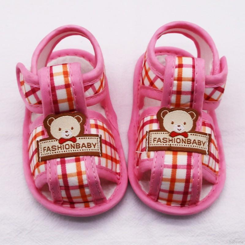 Xăng đan cotton đế mềm họa tiết gấu đáng yêu thời trang dành cho trẻ em đang tập đi