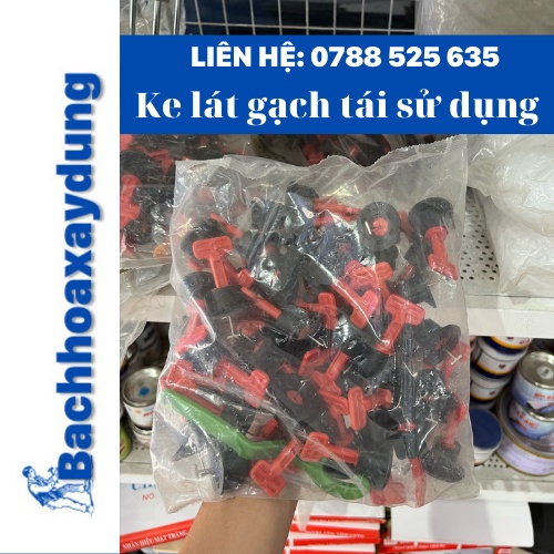 Ke cân bằng TÁI SỬ DỤNG chữ T Ke vít ốp lát gạch , Gói 50 cái và 1 cờ lê