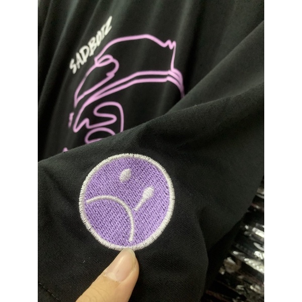 Áo thun nam nữ  Unisex  SADBOIZ mặt tím form rộng vải coton co dãn - áo phông tay lỡ phong cách Ullzzang