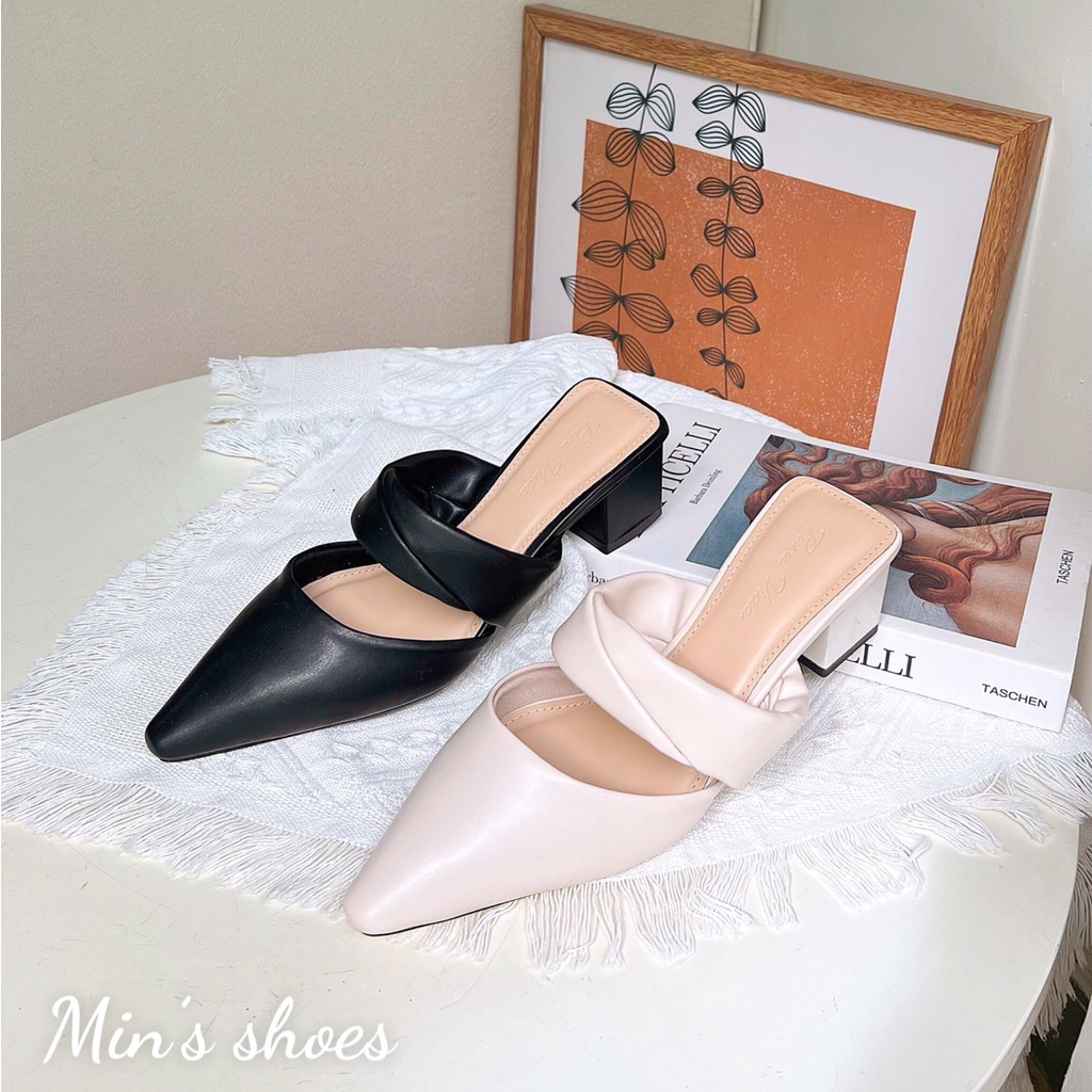 Min's Shoes - Giày Sục Gót Vuông Cao Cấp S447