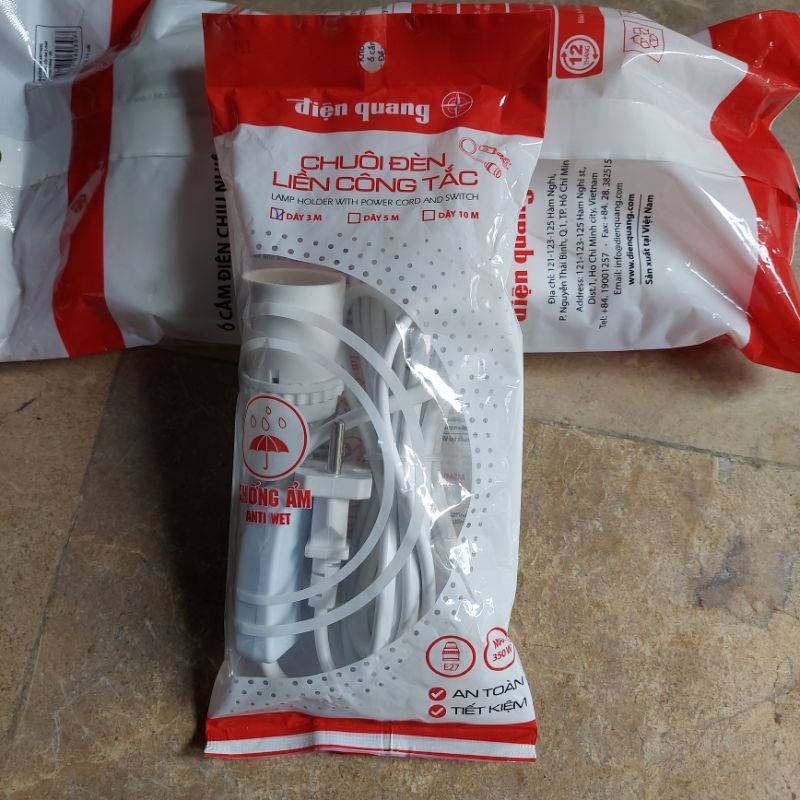 Chuôi đèn liền công tắc Điện Quang 3m/5m/10m