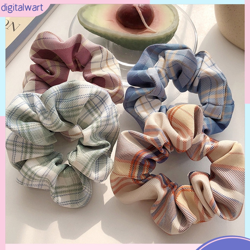 Dây Buộc Tóc Họa Tiết Ca Rô Phong Cách Hàn Quốc Dành Cho Nữ