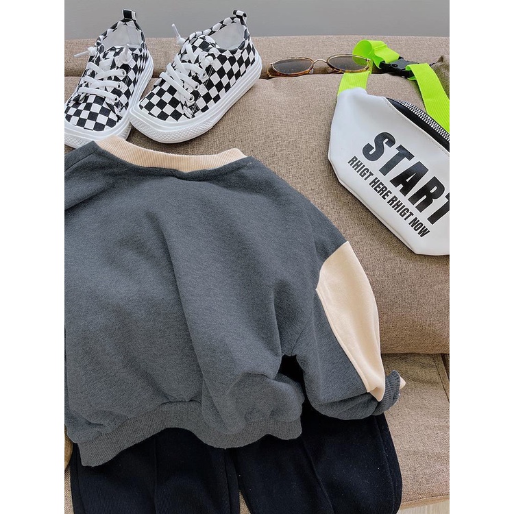 Set Đồ Thể Thao 2 Món Gồm Áo sweater Cổ Tròn Dáng Rộng Và Quần Legging Thời Trang Mùa Thu Mới Cho Bé Trai