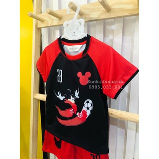 Bộ Mickey đá bóng đỏ đen