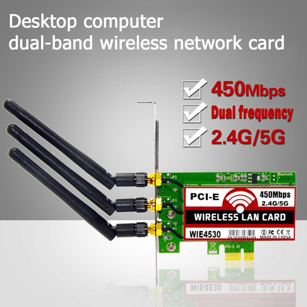 Card mạng không dây 450Mbps 2.4G / 5G WiFi PCI-e X1 cho Desktop