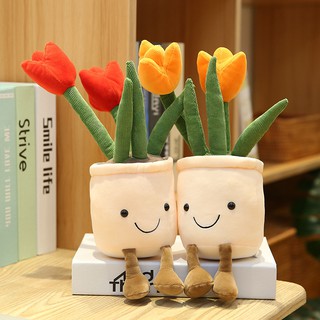 Chậu hoa tulip nhồi bông thiết kế sáng tạo độc đáo dễ thương