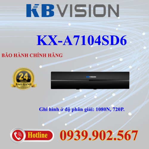 Đầu ghi hình 4 kênh 5 in 1 KBVISION KX-A7104SD6