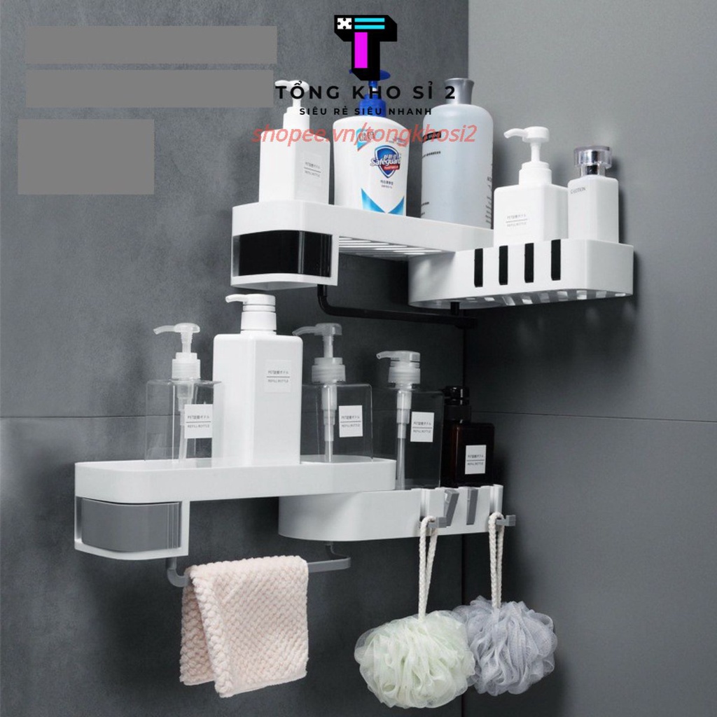 PVN13566 Giá để đồ dùng phòng tắm gắn góc tường xoay 180 độ T2