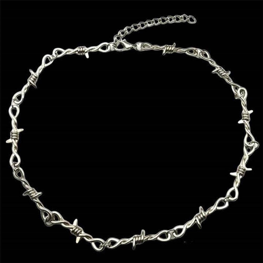 Vòng cổ choker/vòng đeo tay dây gai nhỏ phong cách punk hip hop thời trang
