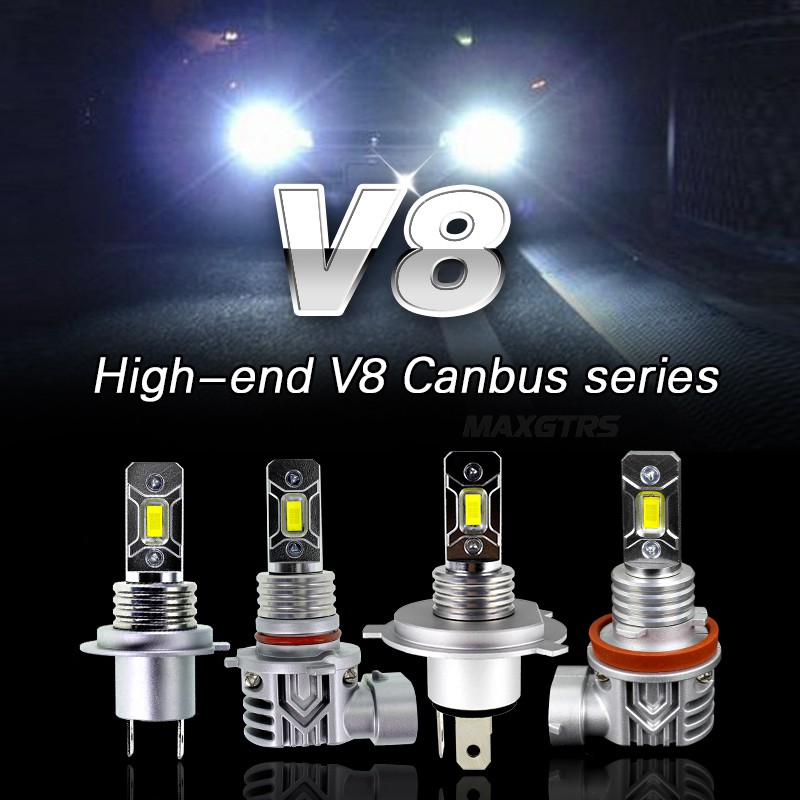 Bộ 2 bóng đèn sương mù MAXGTRS H4 H7 H8 H11 9005 Hb3 9006 Hb4 H16Jp chip LED Canbus siêu sáng dùng cho xe hơi