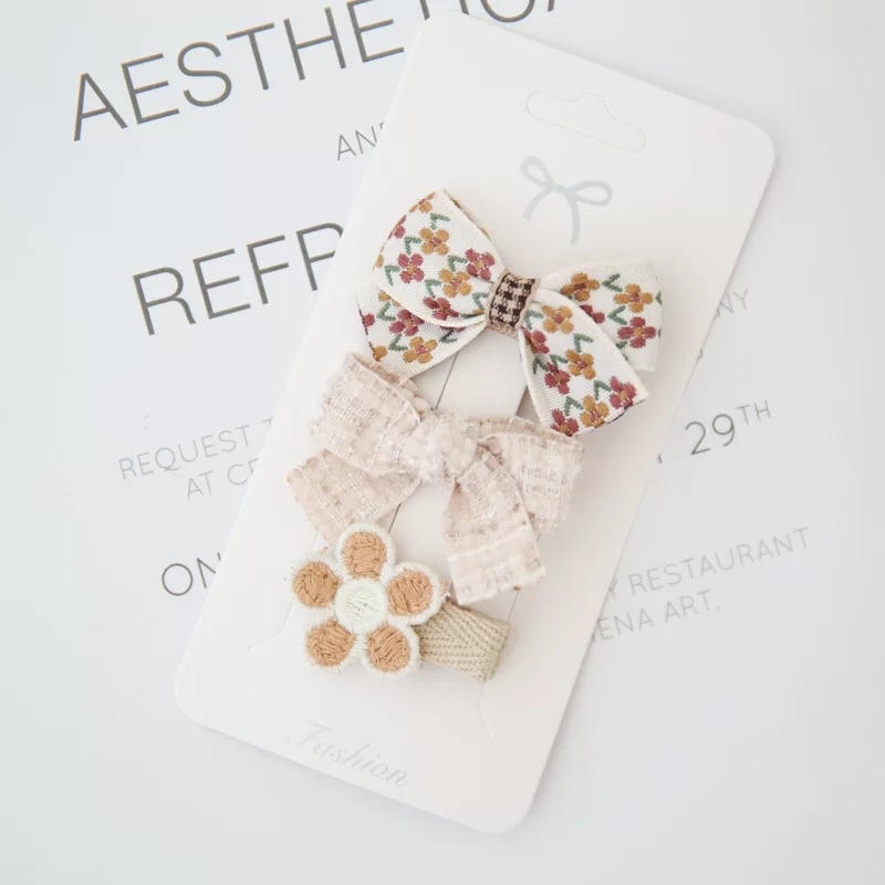 [Nơ phần 7] Set 2 kẹp NƠ và kẹp cục bông