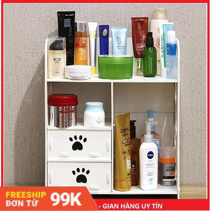 Kệ Đựng Đồ Trang Điểm Mỹ phẩm màu hồng