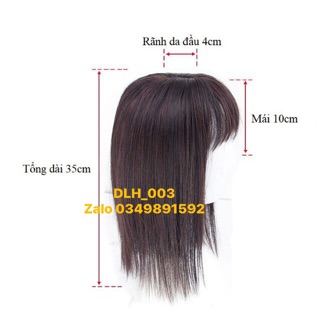 Tóc giả che hói , phủ bạc dài 35cm H003