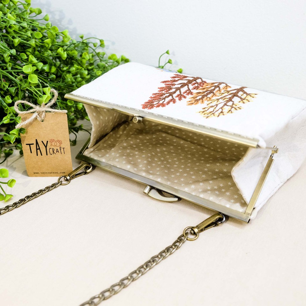 Clutch cầm tay handmade, Túi xách thêu tay phong cách retro