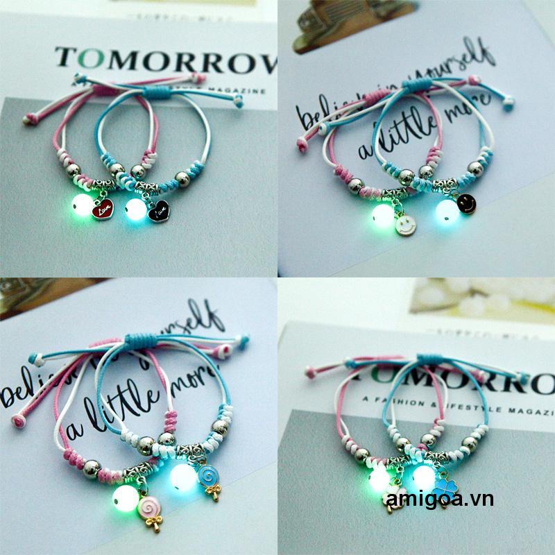 ✨✨Vòng tay  lắc tay đơn, combo 2 combo 3 vòng đen, trắng, xanh đính đá dạ quang