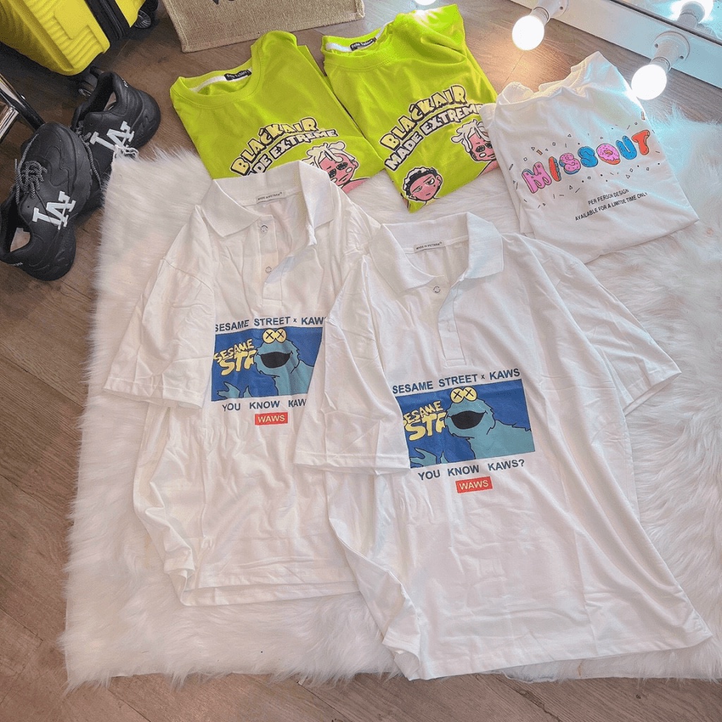 (HCM) Áo thun cổ trụ fom rộng thời trang genz , phong cách hàn quốc  , siêu hot hit KOKO MI FASHION