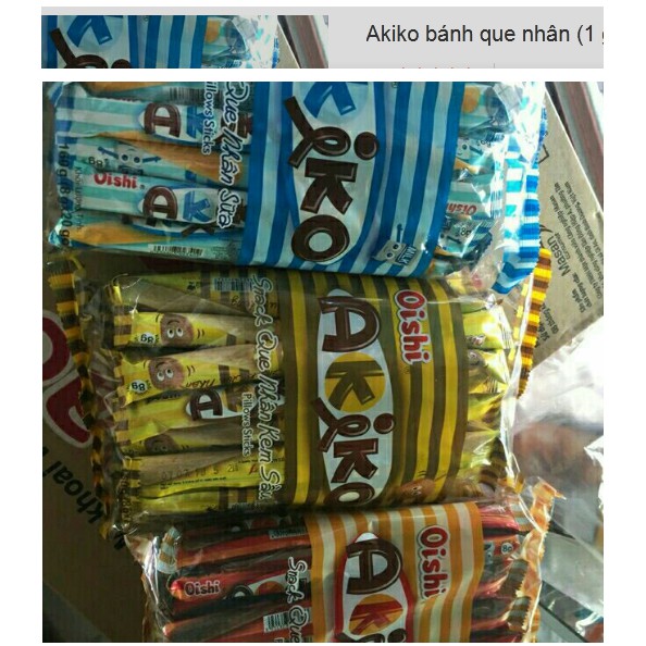 Akiko bánh que nhân các vị