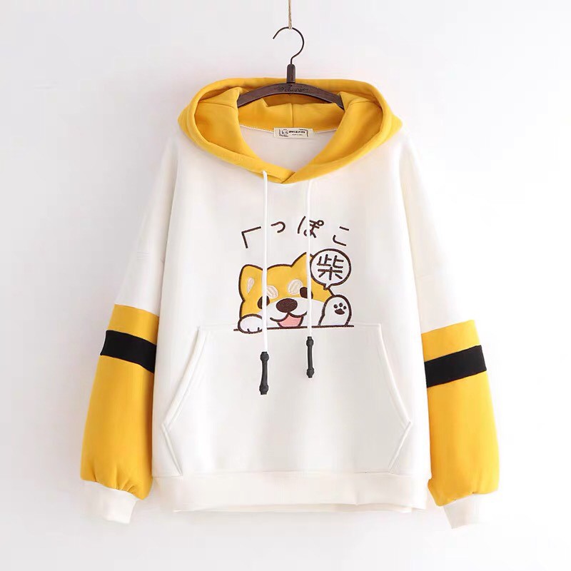 Áo Hoodie Nón Chui Trùm Đầu Nữ Chất Vải Nỉ Poly Cún Nón Có Tai WAH065NOTR