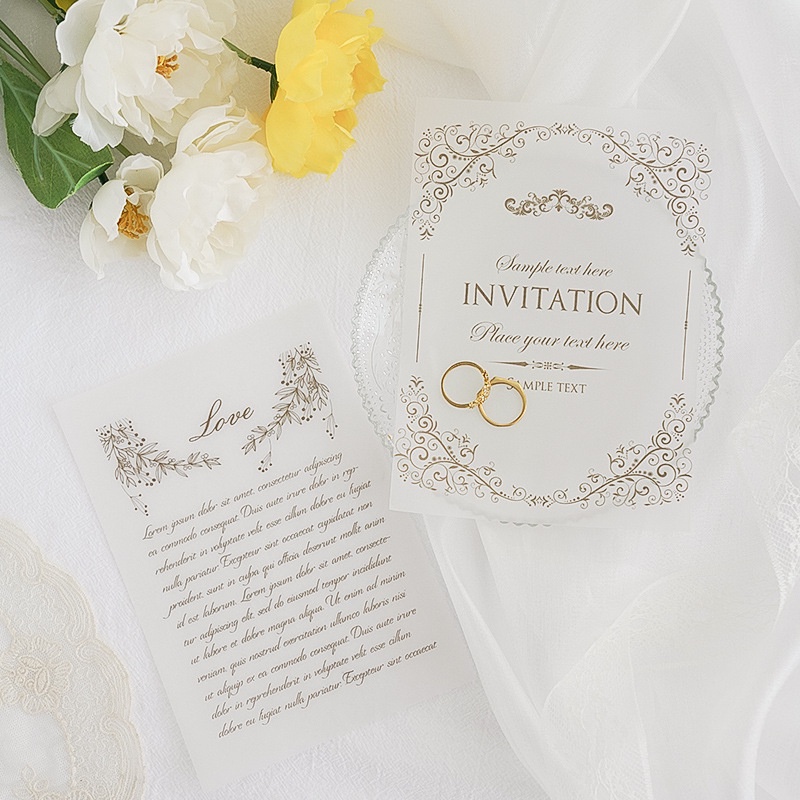 6 tấm thiệp trang trí, card phụ kiện chụp ảnh phong cách đám cưới in chất lượng cao
