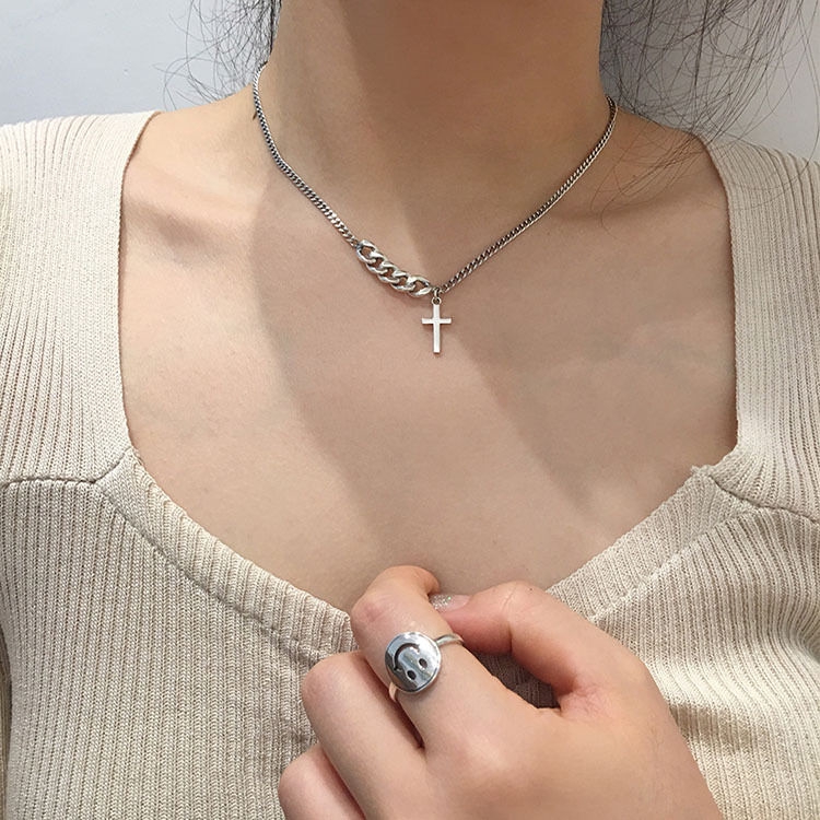 Dây Chuyền Ngắn Mặt Chữ Thập Sang Trọng Dành Cho Nam Và Nữ 22215