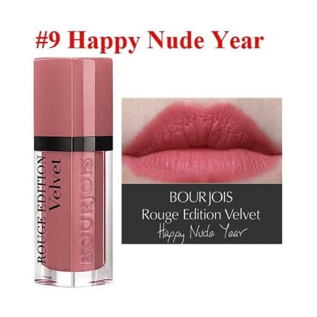 Son kem Bourjois Velvet 09 Happy Nude Year Hồng San Hô