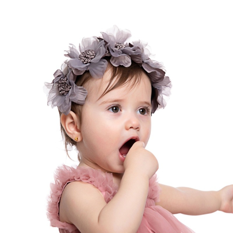 Băng Đô Hoa Nhân Tạo Làm Phụ Kiện Chụp Ảnh Cho Bé Sơ Sinh