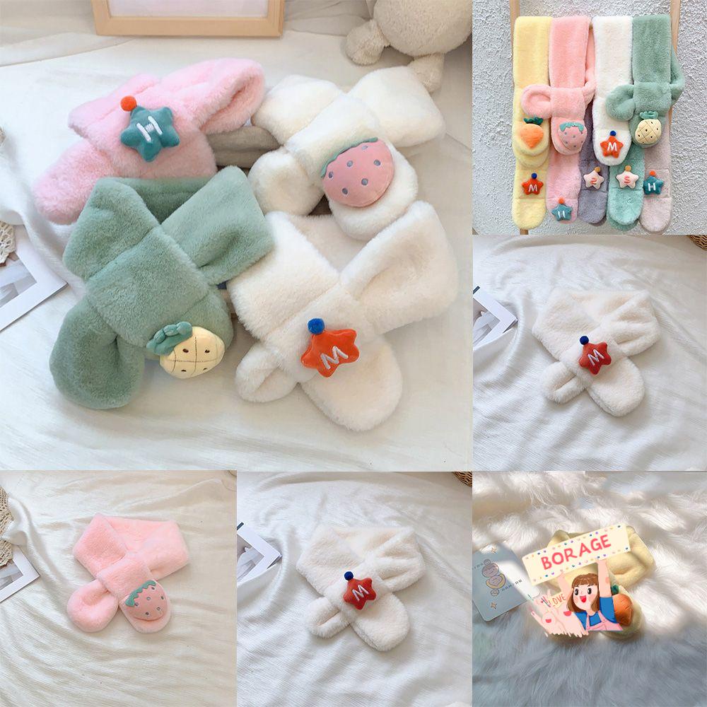 Khăn Quàng Cổ Vải Lông Mềm Mại Hình Thỏ Trái Cây Đáng Yêu Dành Cho Trẻ