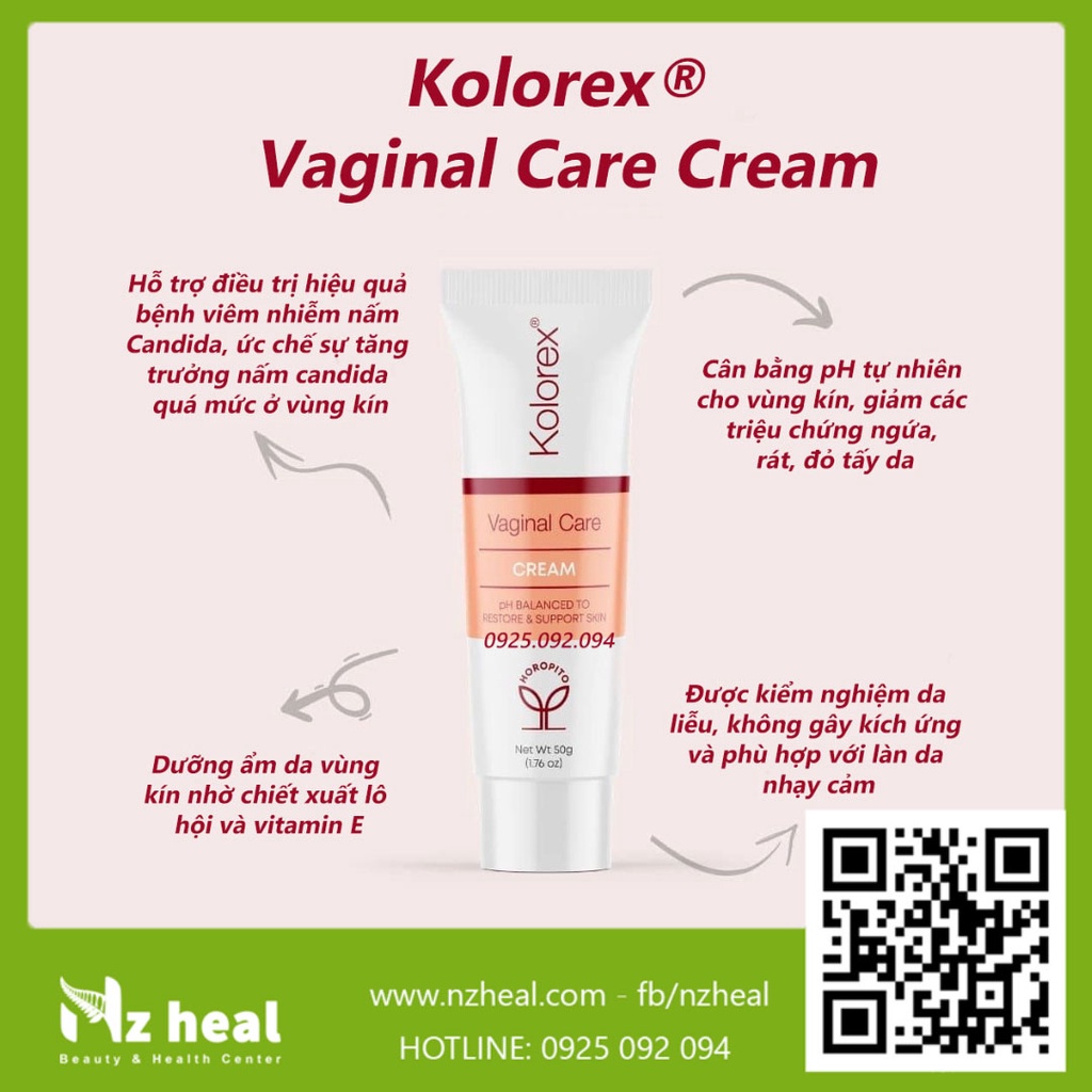 [Hỏa tốc] Kem Thoa Vùng Kín Kolorex Vaginal Cream 50g