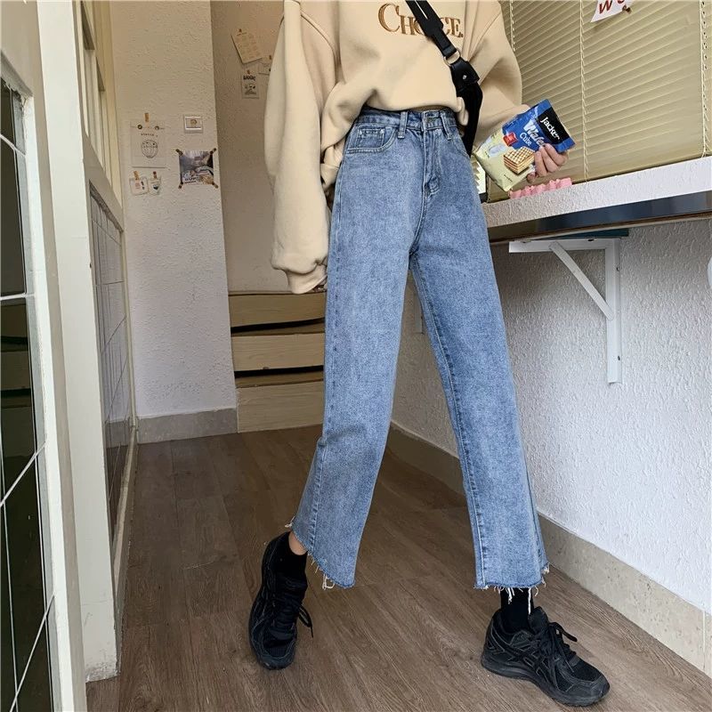 Quần Jeans Dài Ống Rộng Thời Trang Dành Cho Nữ