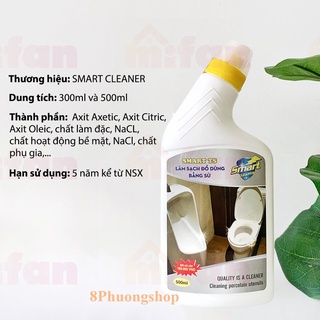 Tẩy sứ smart ts tẩy sạch bồn cầu, bồn tắm, bồn sứ chai 300ml/ 500ml - nước tẩy smart cleaner tẩy sứ hiệu quả nhanh chóng