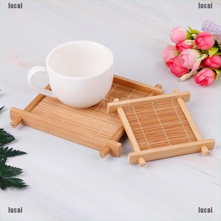 Miếng lót ly trà bằng tre kiểu dáng đơn giản tiện dụng