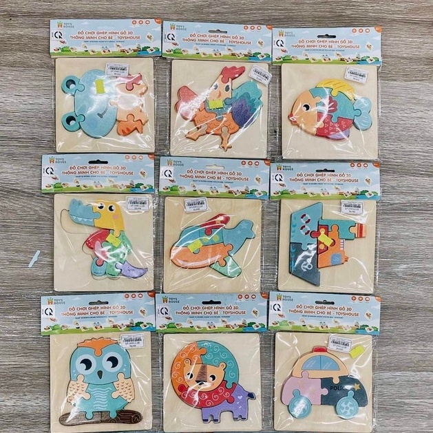 Đồ chơi ghép hình gỗ 3D thông minh Toyshouse