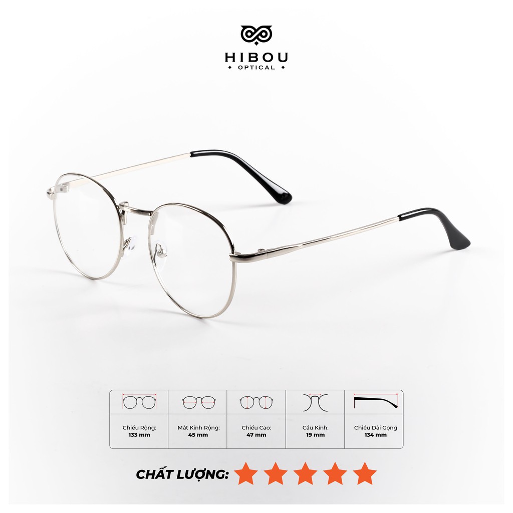 Gọng kính cận nam nữ kim loại mắt tròn GC062