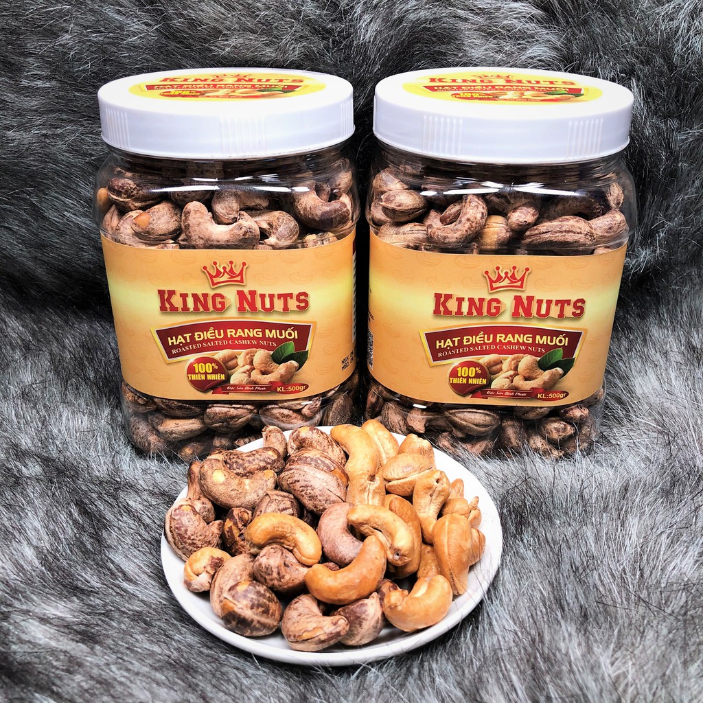 500Gr Hạt Điều Rang Muối Nguyên Hạt Loại B Size Nhỏ KingNuts Hộp Trắng