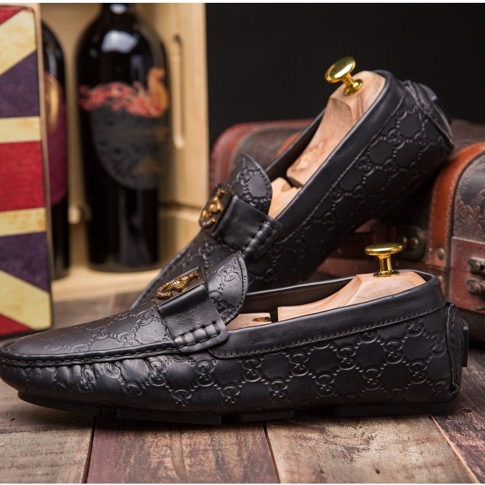 Giày mọi nam da bò -  Giày lười da nam đế bệt xả kho giá gốc- mã M017