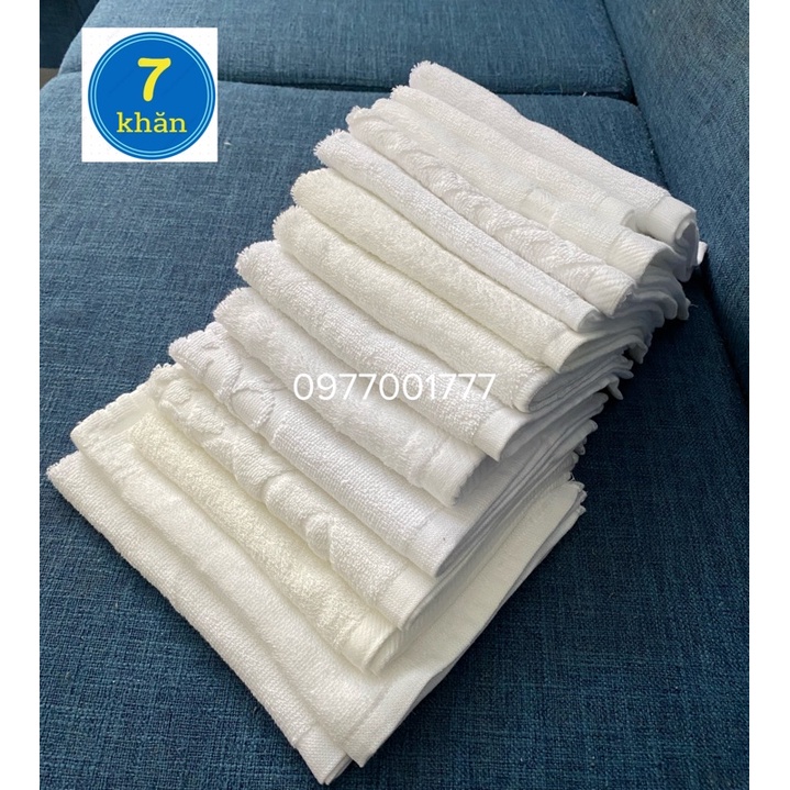 Khăn mặt trắng hoặc khăn lau tay khách sạn 100% cotton - Phong Phú