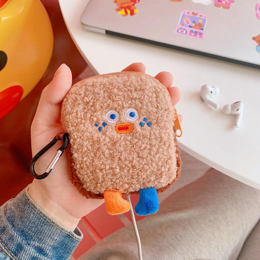 Ví Đựng Tiền Xu Hình Bánh Mì Bằng Lông Nhung Mềm Mại Nhỏ Gọn Xinh Xắn