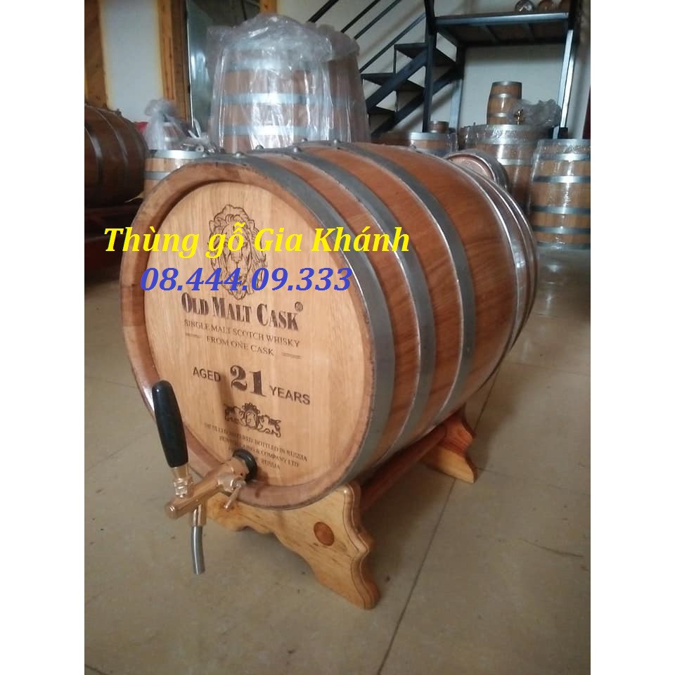 Thùng Ngâm Rượu Gỗ Sồi 50L