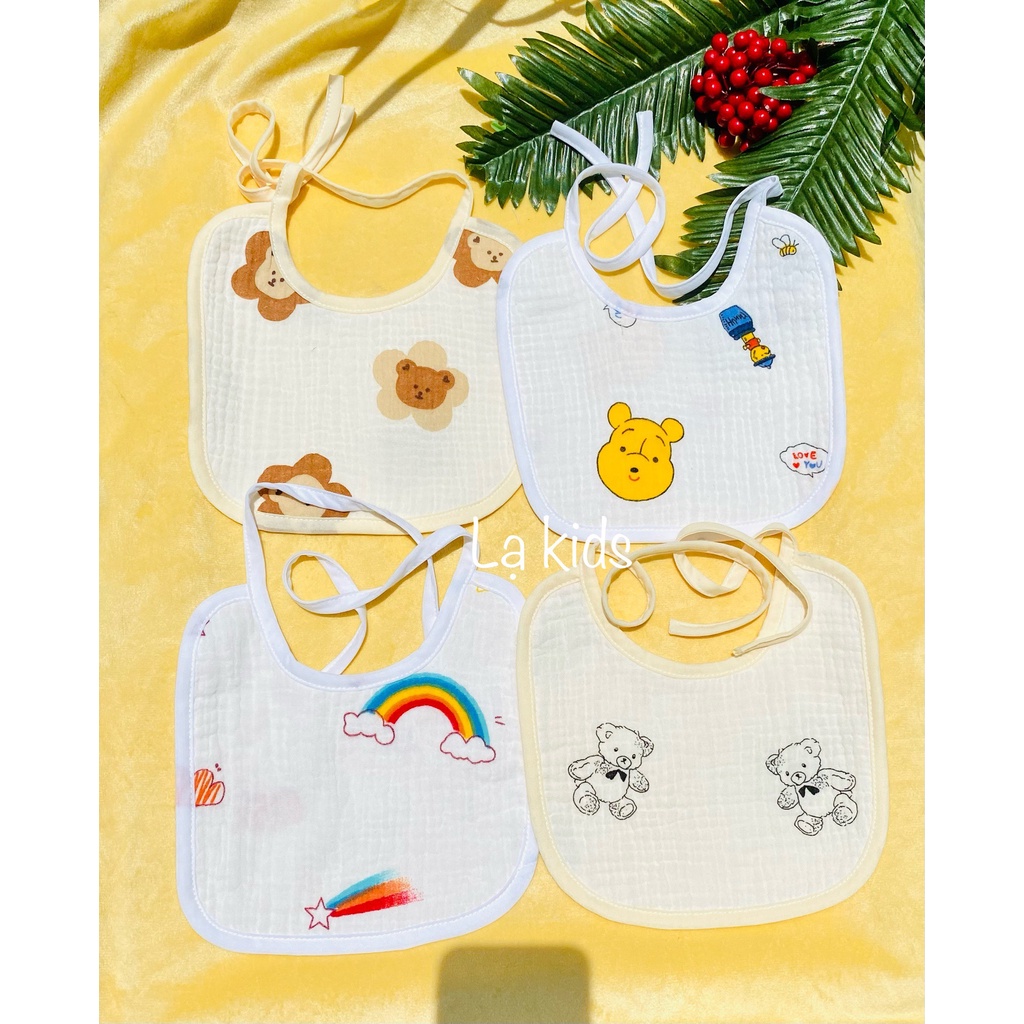 Yếm xô muslin 4 lớp  cho bé