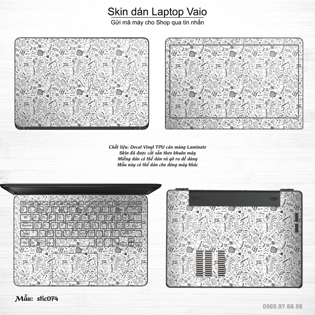 Skin dán Laptop Sony Vaio in hình Hoa văn sticker _nhiều mẫu 13 (inbox mã máy cho Shop)