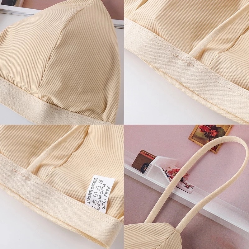 Áo Ngực Thể Thao Hình Tam Giác Khoét Sâu Chữ V Không Gọng Thép / Hở Lưng Không Đường May Chống Sốc Thoáng Khí Cho Nữ