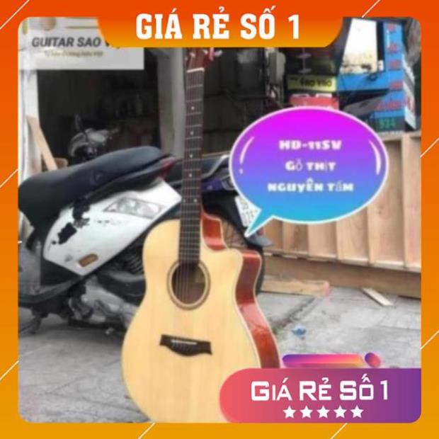 Đàn Guitar Acoustic giá rẻ cho người chơi ,có ty ,gỗ thịt nguyên tấm Tặng giáo trình tự học (shopmh59)