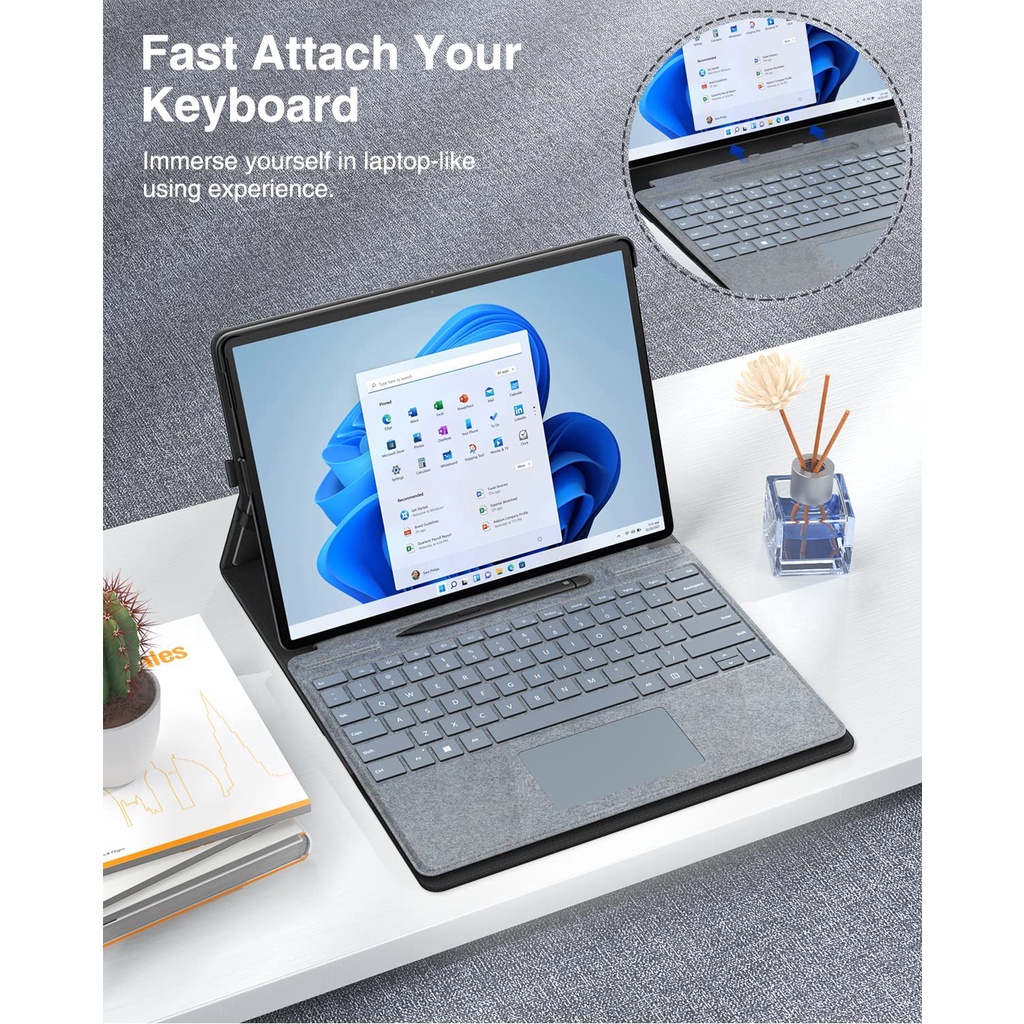 Bao Da Máy Tính Bảng Có Ngăn Đựng Bút Cảm Ứng Cho Microsoft Surface Pro 8 13 &quot;