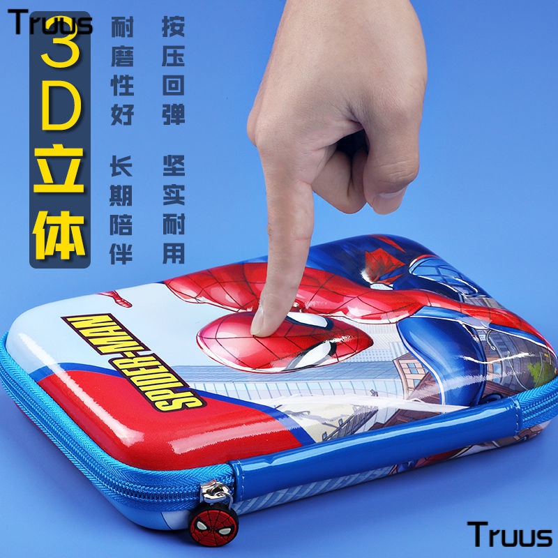 Disney Túi Đựng Bút Chì Sức Chứa Lớn Họa Tiết Spiderman 3D / Captain America Đơn Giản Cho Học Sinh Tiểu Học