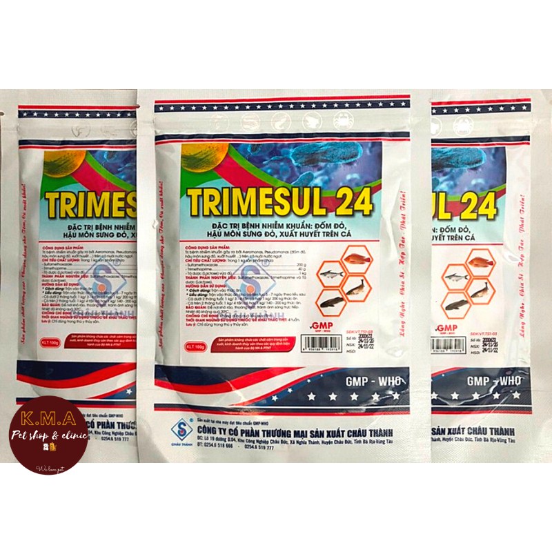 TRIMESUL 24 – SẢN PHẨM SỬ DỤNG TRÊN CÁ NUÔI NƯỚC NGỌT (GÓI 100G)