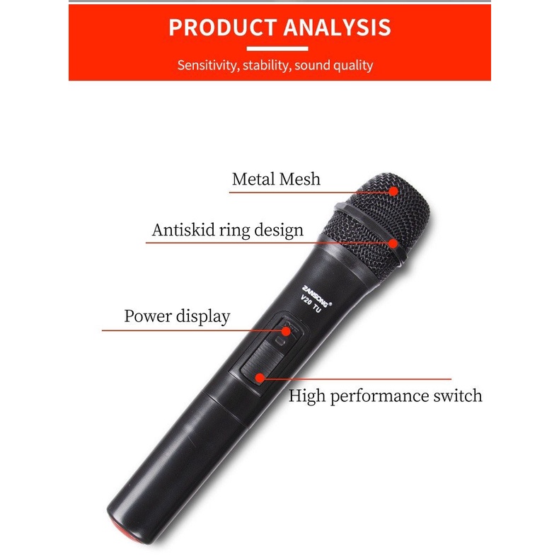 Combo 2 Micro Karaoke Bluetooth Không Dây Song Ca V20 - Âm vang có ECHO - Thu Âm Nhạy - Không Bị Rè Hú