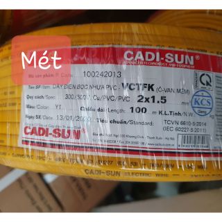 1 mét dây điện CADI-SUN 2×1.5