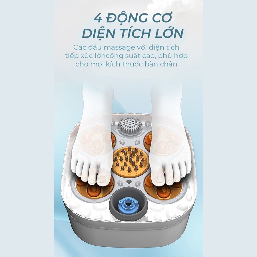 Bồn ngâm chân massage Vispo VP-BN21, làm nóng và giữ nhiệt độ ổn định giúp massage lòng bàn chân, giải độc, khử mùi