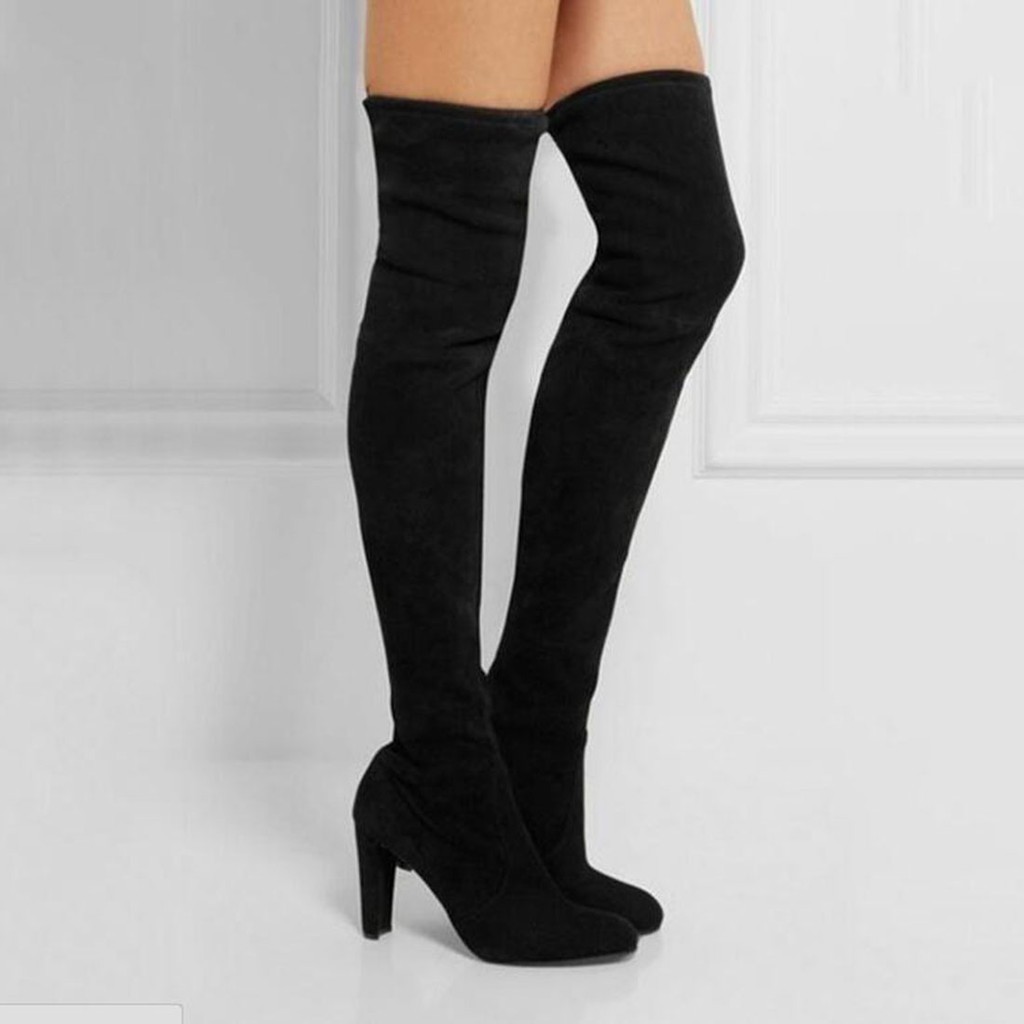 Giày Bốt Cao Gót Cổ Cao Qua Đầu Gối Nữ Mùa Thu | BigBuy360 - bigbuy360.vn